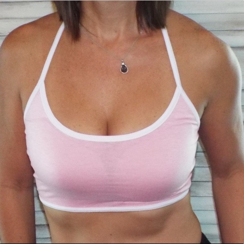Crop Top Halter Pink